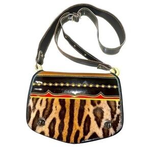 Guarnieleria Jerico Dario Agudelo Leather Hair Hide crossbody messenger bag